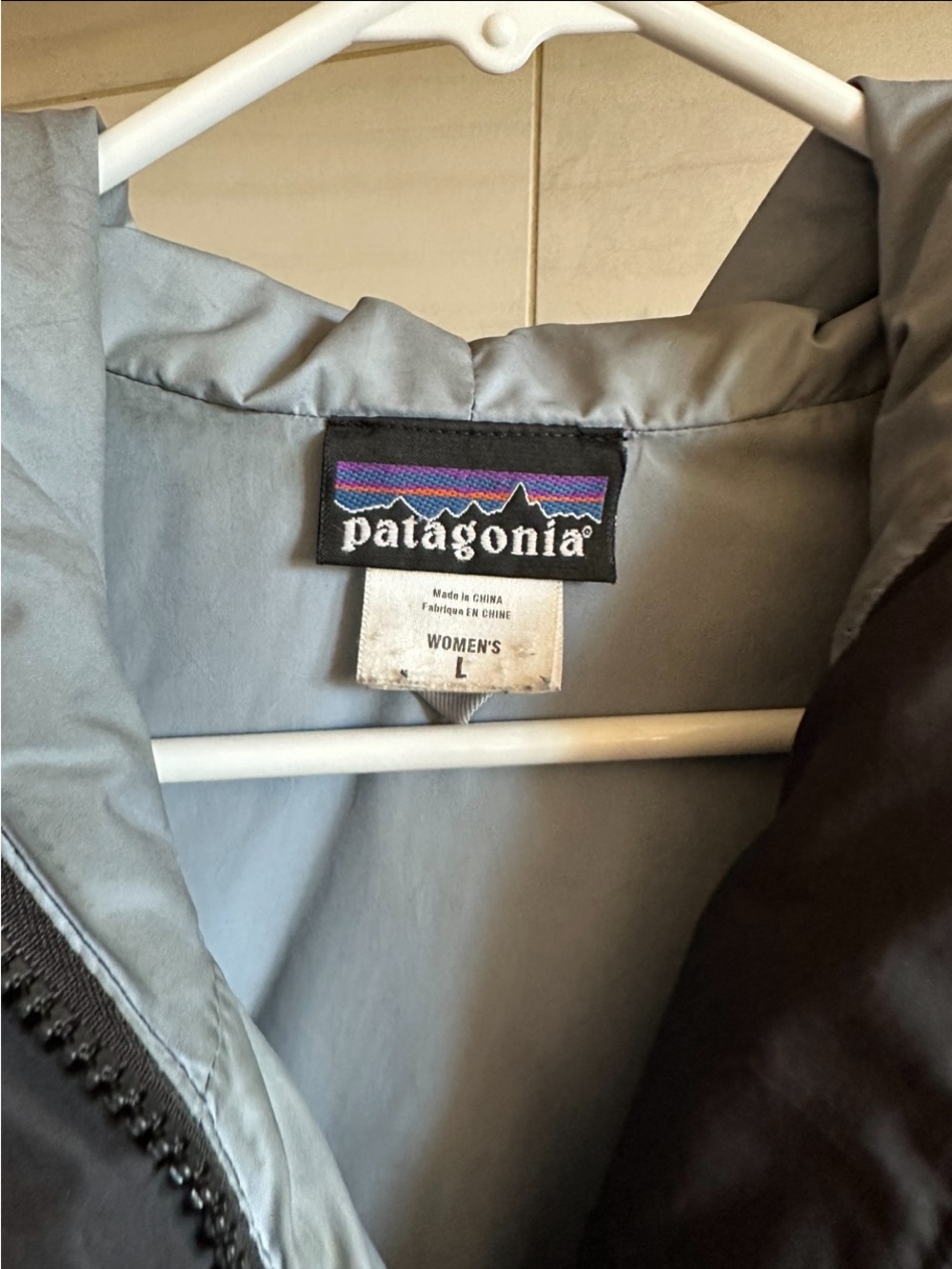 Patagonia Women's down parka in Gray and Black